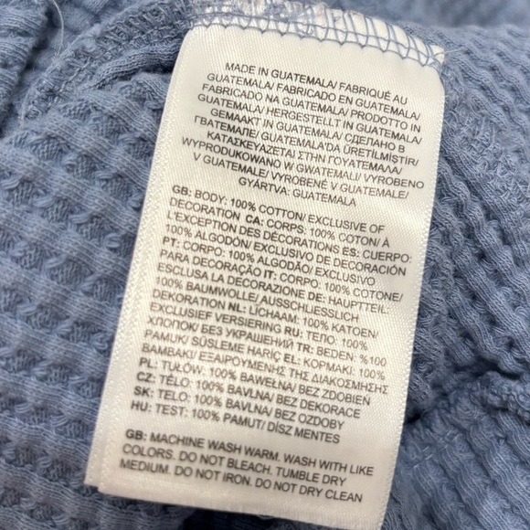 The North Face Chabot Mock Neck Long Sleeve Waffle Sweater Blue size small - Picture 6 of 7